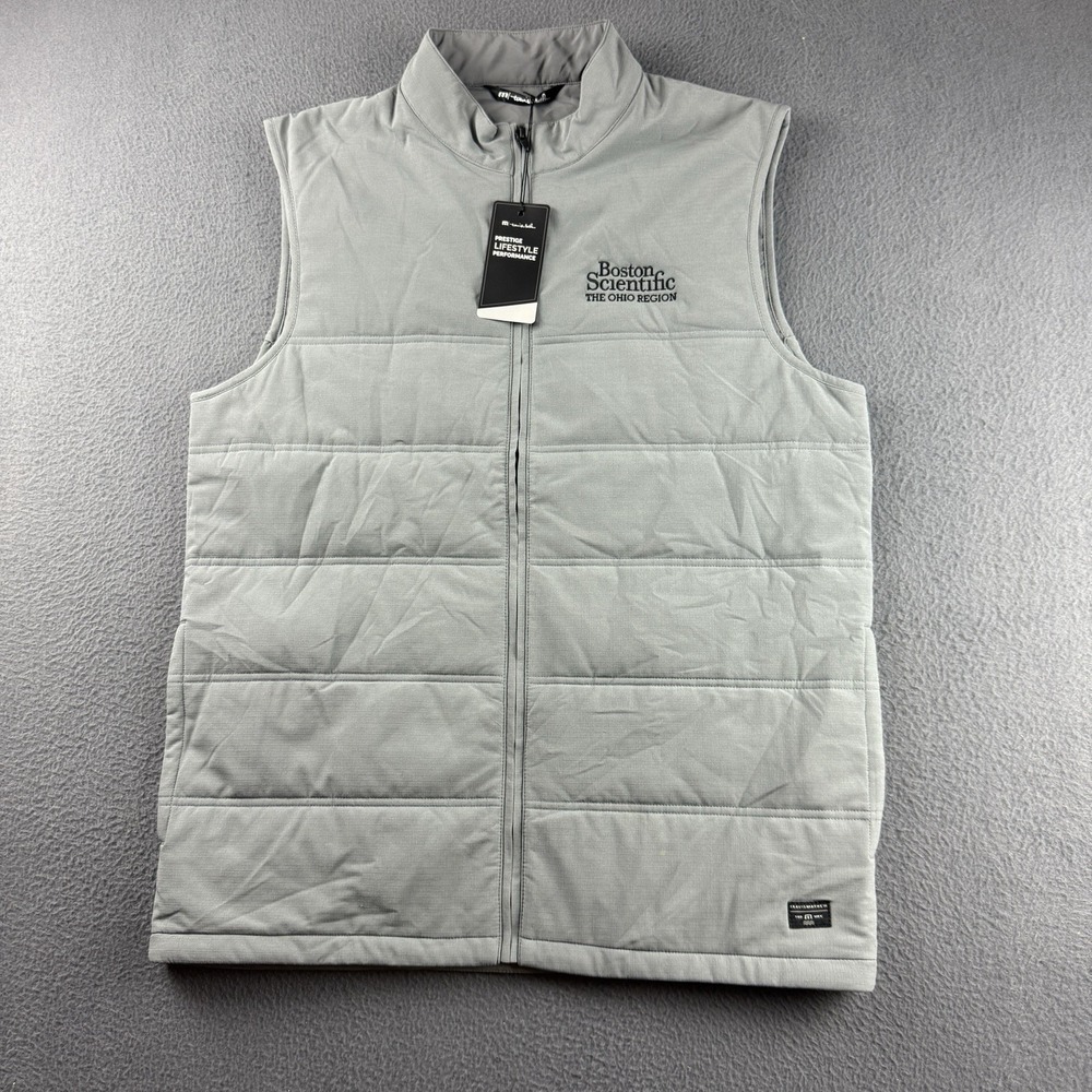 Travis Mathew Vest Men's L Gray Cold Bay Quiet Shade Puffer Golf TM1MW463 NEW